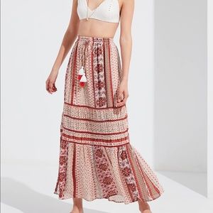 UO Esme Tassle Maxi Skirt